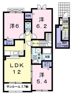 サンリッツ ヒキノB【2階】の間取り