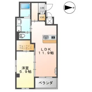 フェリエ浜乃木【3階】の間取り