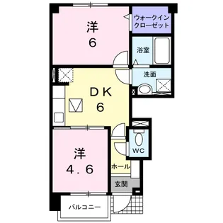 ニューヴィレッジB【1階】の間取り
