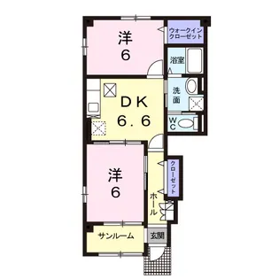 カーサ クラールA【1階】の間取り