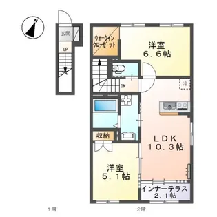 グランクレール【2階】の間取り