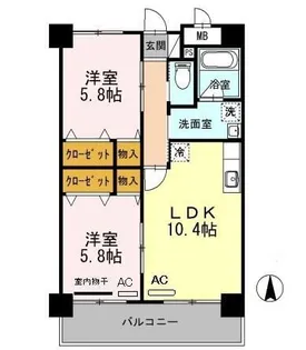 サンフォーレ・1989【6階】の間取り