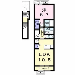 ドエルアドバンスⅡB【2階】の間取り
