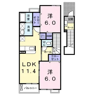 プラシードA【2階】の間取り