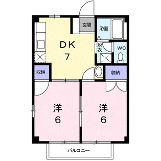 ドミール引野B【2階】の間取り