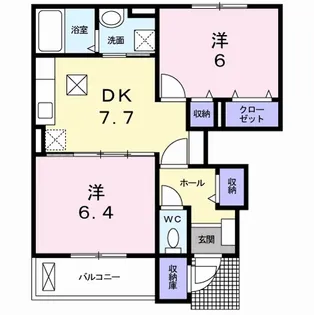 ウィンド ホライズン B【1階】の間取り