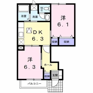 セゾン・ヴィラ【1階】の間取り