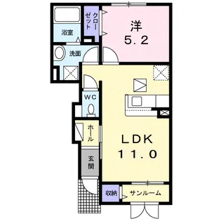 エスプランドルA【1階】の間取り