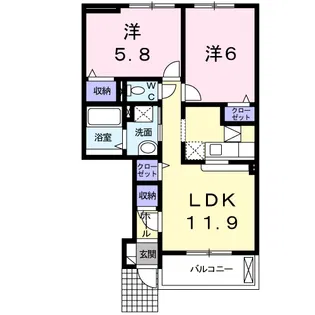 メディオ・レガーロ A【1階】の間取り