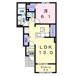 ディア コートA【1階】の間取り