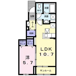 クオーレⅡ【1階】の間取り