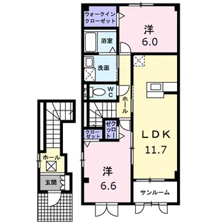 ベル コリーヌ A【2階】の間取り