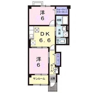 ベル コリーヌ B【1階】の間取り