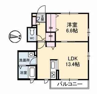 1LDKの間取り画像