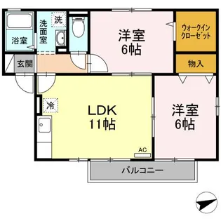 メールボワ B棟【2階】の間取り