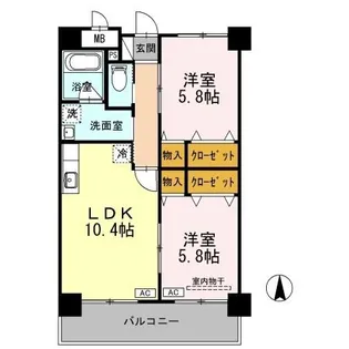 サンフォーレ・1989【603号室】の間取り
