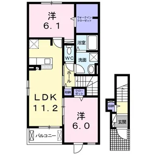 リアンB【2階】の間取り