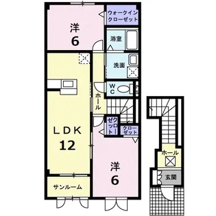 グランソレイユA【2階】の間取り