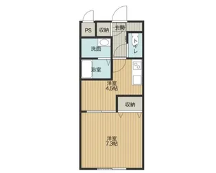 1DKの間取り画像