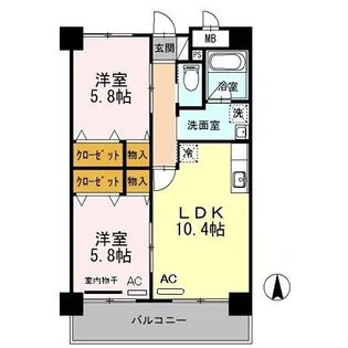 サンフォーレ・1989【902号室】の間取り