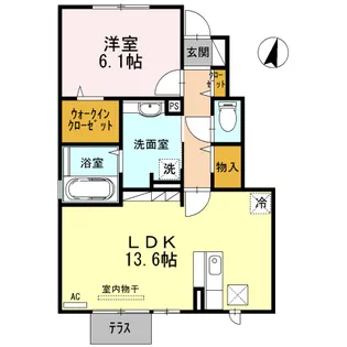 セジュール アクィールII【1階】の間取り