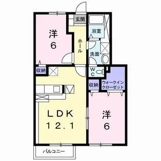 2LDKの間取り画像