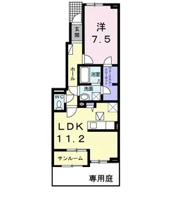 アヴニールヴィラ栂前E【1階】の間取り