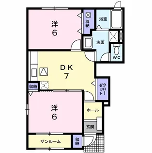 カーサ プラシードI【1階】の間取り