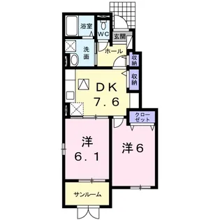 グランプラシードA【1階】の間取り
