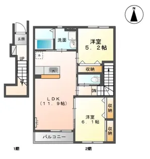 リバーサイド学園南【2階】の間取り