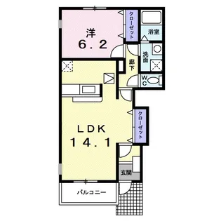 メゾン・プラシードA【1階】の間取り