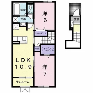 シエン フルール D【2階】の間取り
