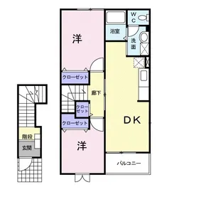 エヴァグリーンB【2階】の間取り