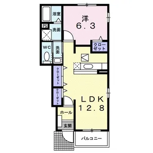メゾン・プラシードC【1階】の間取り
