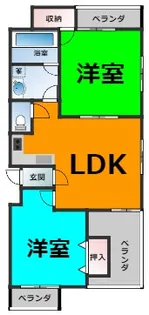 レスカール星ヶ丘【5階】の間取り