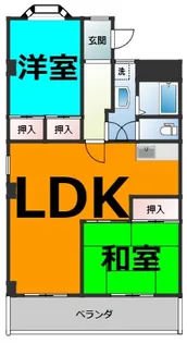 2LDKの間取り画像