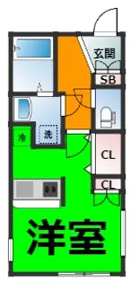 1Rの間取り画像