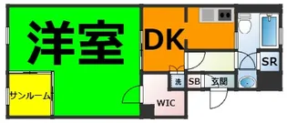 レインボーカーサ内田橋【3階】の間取り