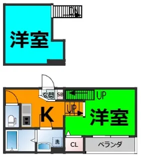 ハーモニーテラス二番【2階】の間取り