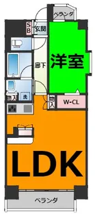 ラドーニ清水【6階】の間取り