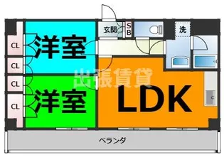 レージュ名西【1階】の間取り