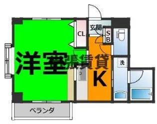 クオン千原【1階】の間取り