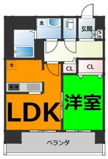 HERBE庄内通【4階】の間取り