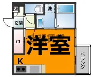 1Rの間取り画像