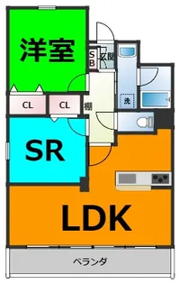 グレースベル金城【1階】の間取り