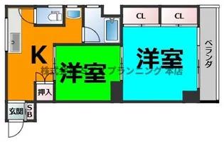 ハイツ扇【1階】の間取り