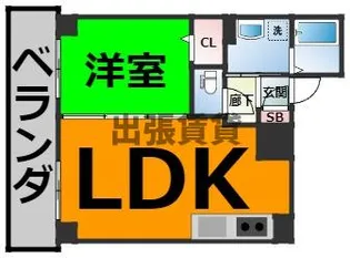 1LDKの間取り画像