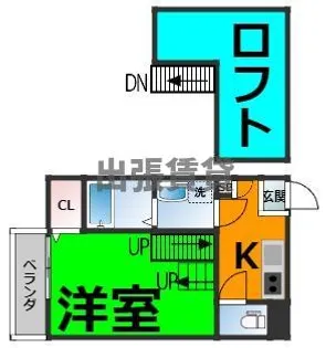 ハーモニーテラス田幡【1階】の間取り