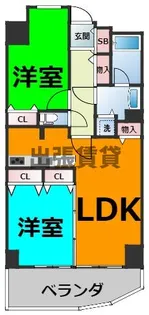 2LDKの間取り画像