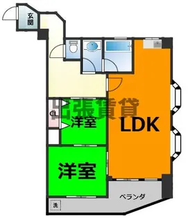 2LDKの間取り画像
